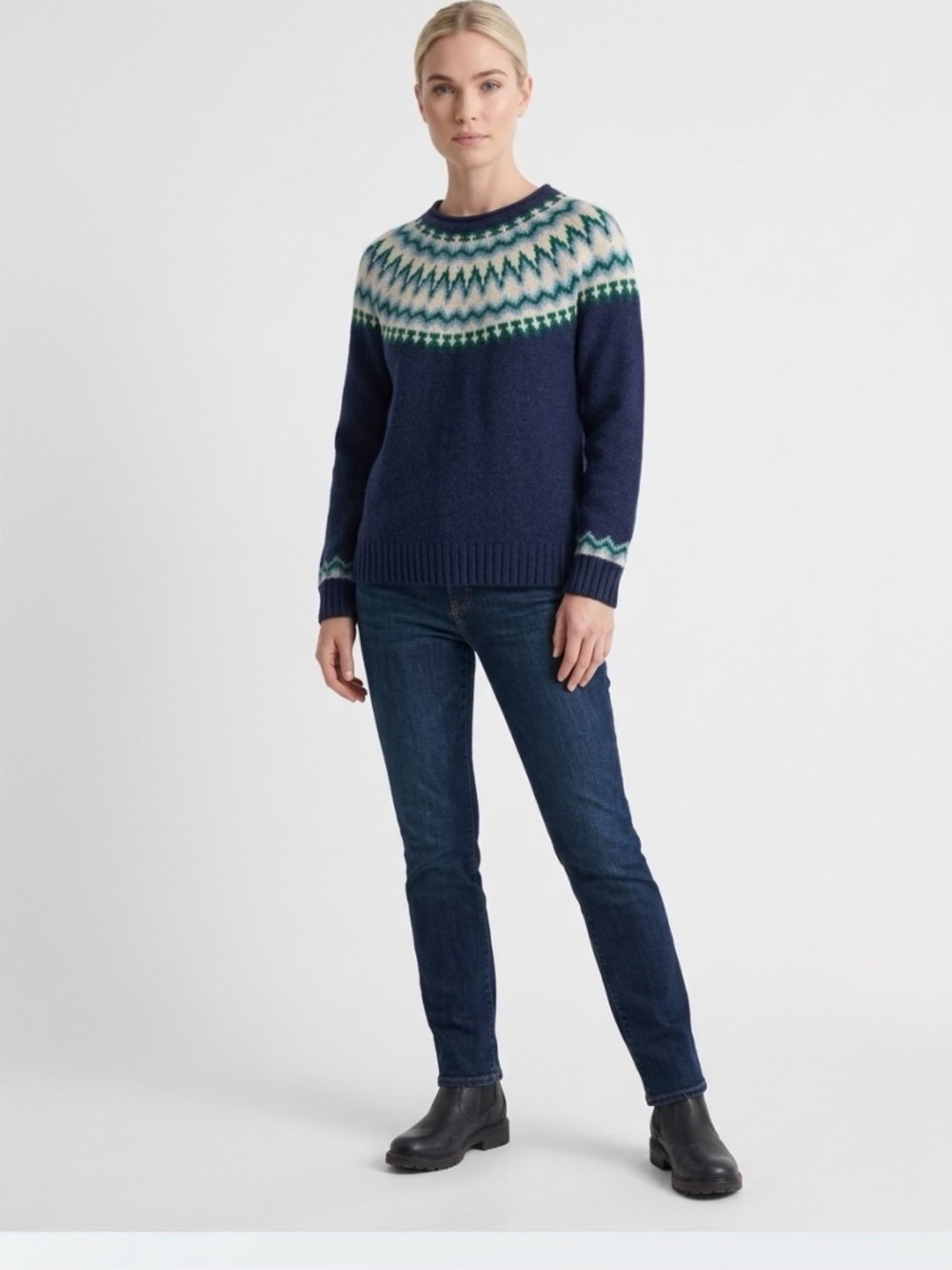 NWT LL Bean Fair Isle Sweater Size M